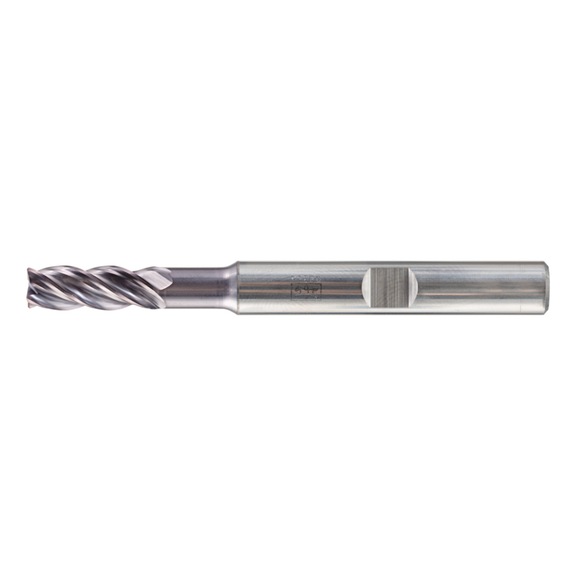 Solid carbide corner milling cutter, long, 4 cutting edges, diameter 5 mm, 45 degree chamfer, TiAlN, HB shank - End mills (non-indexable cutting edges