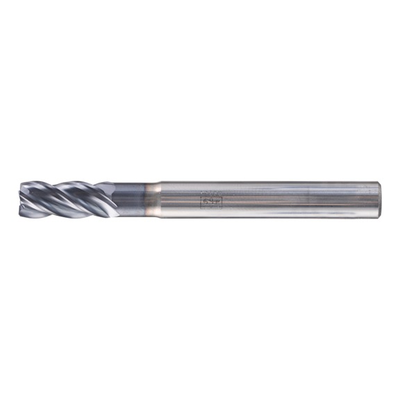 Solid carbide corner milling cutter, long, 4 cutting edges, diameter 6 mm, 45 degree chamfer, TiAlN shank HA - End mills (non-indexable cutting edges