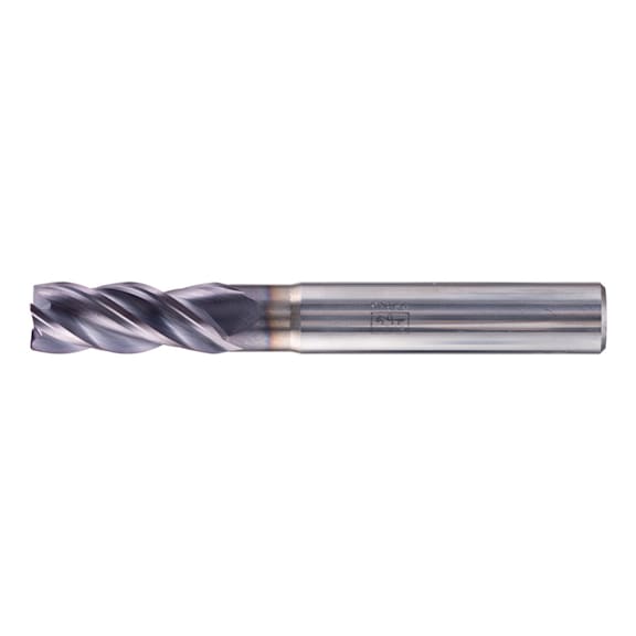 Solid carbide corner milling cutter, long, 4 cutting edges, diameter 8 mm, 45 degree chamfer, TiAlN shank HA - End mills (non-indexable cutting edges