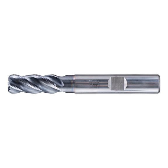Solid carbide corner milling cutter, long, 4 cutting edges, diameter 8 mm, radius 1.5 mm, TiAlN shank HB - End mills (non-indexable cutting edges