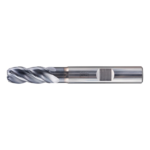 Solid carbide corner milling cutter, long, 4 cutting edges, diameter 8 mm, radius 2.0 mm, TiAlN shank HB - End mills (non-indexable cutting edges