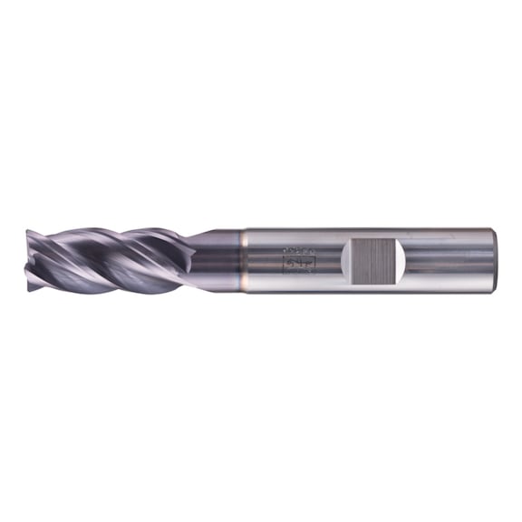 Solid carbide corner milling cutter, long, 4 cutting edges, diameter 12 mm, 45-degree chamfer, TiAlN shank, HB - End mills (non-indexable cutting edges