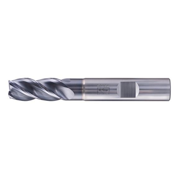 Solid carbide corner milling cutter, long, 4 cutting edges, diameter 12 mm, radius 1.0 mm, TiAlN shank, HB - End mills (non-indexable cutting edges
