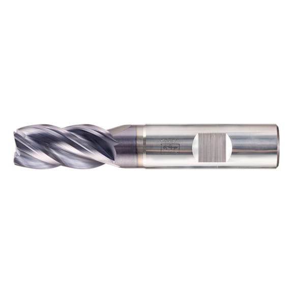 Solid carbide corner milling cutter, long, 4 cutting edges, diameter 16 mm, 45 degree chamfer, TiAlN shank, HB - End mills (non-indexable cutting edges