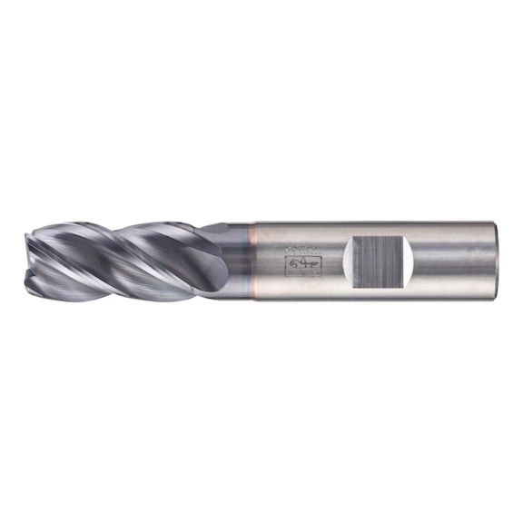 Solid carbide corner milling cutter, long, 4 cutting edges, diameter 16 mm, radius 1.0 mm, TiAlN shank, HB - End mills (non-indexable cutting edges