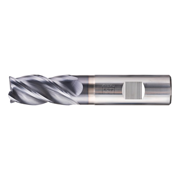 Solid carbide corner milling cutter, long, 4 cutting edges, diameter 20 mm, radius 1.0 mm, TiAlN shank, HB - End mills (non-indexable cutting edges