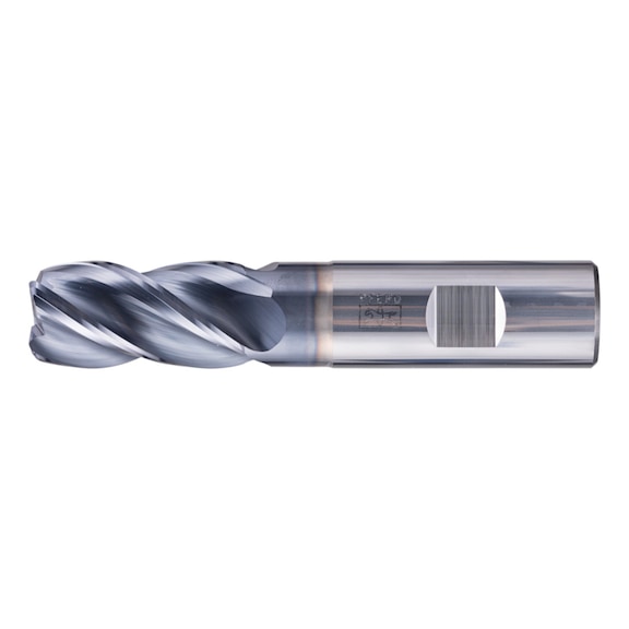 Solid carbide end mill, long, 4 cutting edges, diameter 20 mm, radius 2.0 mm, TiAlN shank, HB - End mills (non-indexable cutting edges