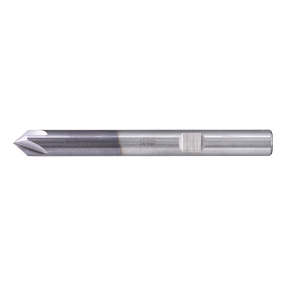 Solid carbide deburring cutter, 4 cutting edges, 90 degrees, diameter 6 mm, TiAlN shank, HB - Angular end mill, V-groove (non-indexable cutting edges)