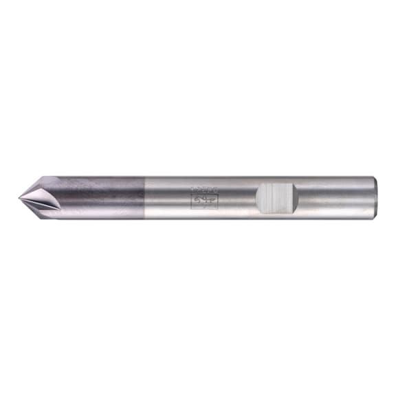 Solid carbide deburring cutter, 5 cutting edges, 90 degrees, diameter 8 mm, TiAlN shank, HB - Angular end mill, V-groove (non-indexable cutting edges)