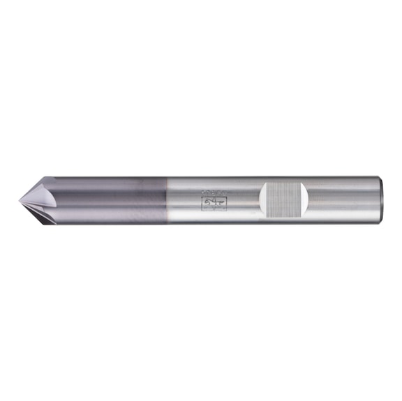 Solid carbide deburring cutter, 6 cutting edges, 90 degrees, diameter 10 mm, TiAlN shank, HB - Angular end mill, V-groove (non-indexable cutting edges)