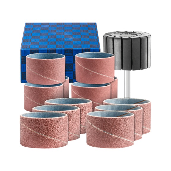 PFERD abrasive sleeve set 13-piece corundum diameter 45x30mm A40,60,80,150 - Grinding sleeve for straight grinders