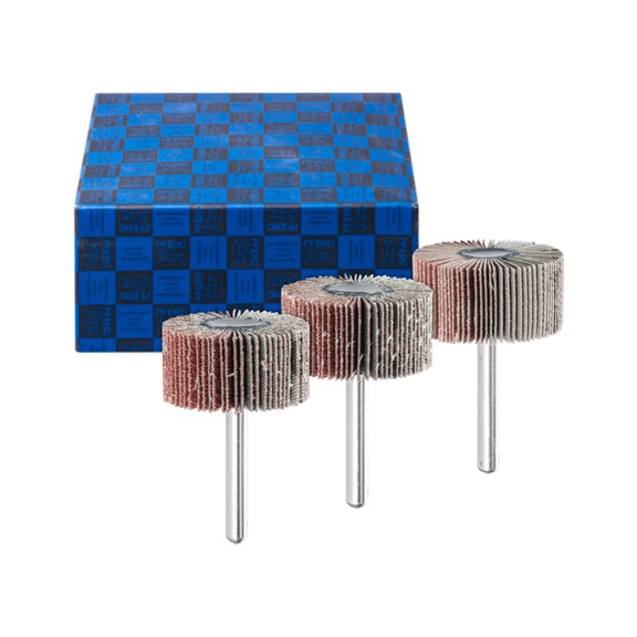 PFERD 3-piece flap disc set corundum diameter 40x20 mm shaft 6 mm - Fan sander