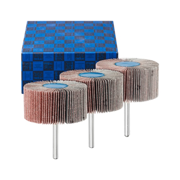 PFERD Fächerschleifer-Set 3-teilig Korund Durchmesser 60x30 mm Schaft 6 mm - Fächerschleifer