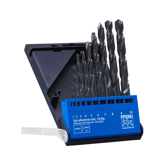 PFERD Spiralbohrer-Set 10-teilig STEEL HSSG N DIN 338 universal - Kleinstbohrer