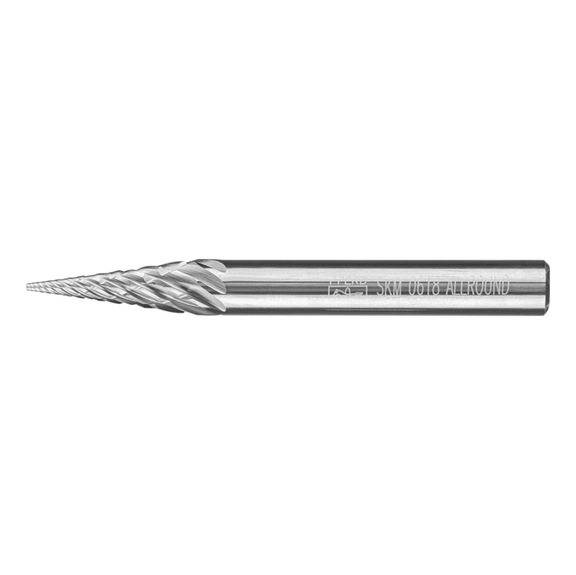 PFERD carbide burr ALLROUND pointed taper SKM diameter 06x18 mm - Rotor milling cutter