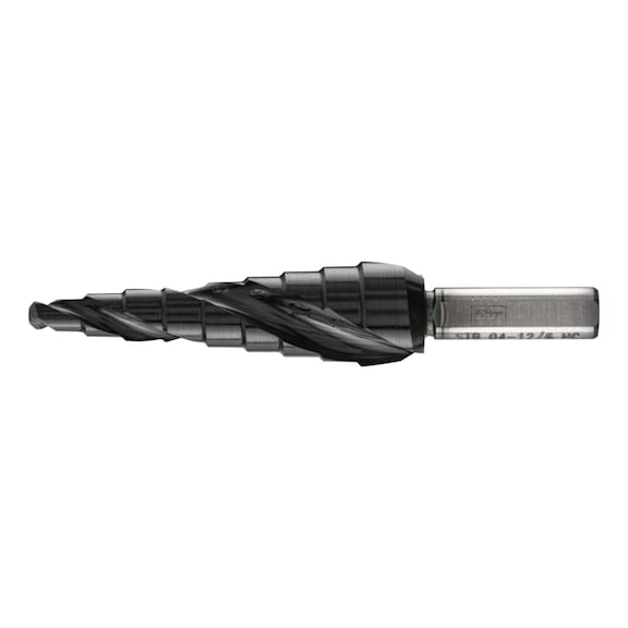 PFERD step drill HSS 9 drill steps diameter 4-12mm 3-surface shank 6mm - Step drill with morse taper