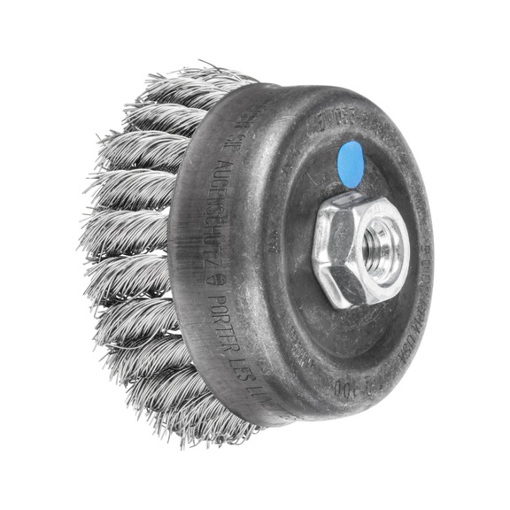 PFERD Topfbürste gezopft TBG Durchmesser 100 mm M14 Edelstahl-Draht 0,50mm - Topfbürste