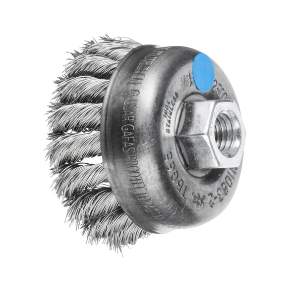 PFERD Topfbürste gezopft TBG Durchmesser 65 mm M14 Edelstahl-Draht 0,35 mm 5 - Topfbürste