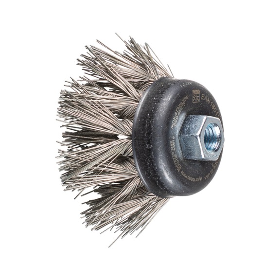 PFERD cup brush knotted TBG 65 mm M14 stainless steel diamond wire 0.50 mm grain 270 - Cup brush