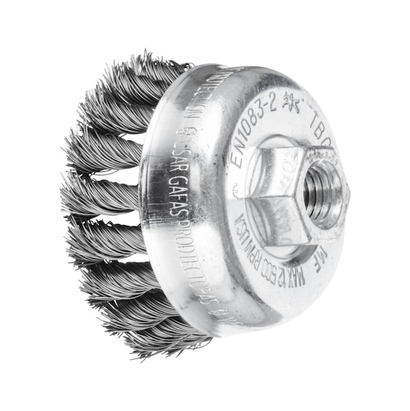 PFERD cup brush knotted TBG diameter 65 mm M14 steel wire 0.35 mm - Cup brush