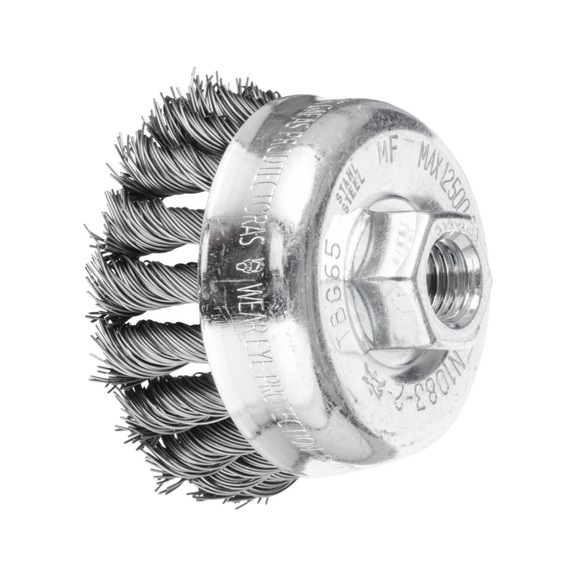 PFERD Topfbürste gezopft TBG Durchmesser 65 mm M14 Stahl-Draht 0,50 mm - Topfbürste