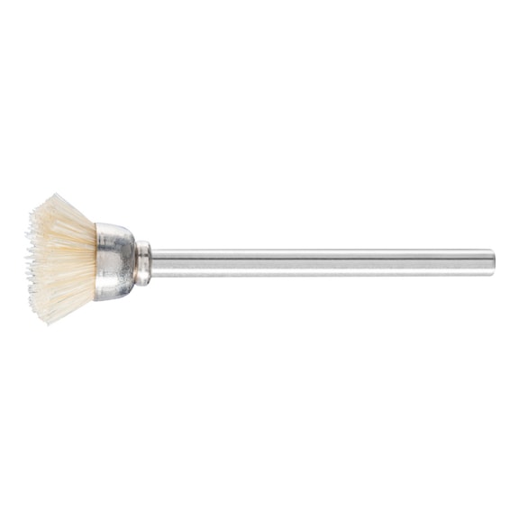 PFERD miniature cup brush TBU diameter 15 mm shaft 3 mm white pig bristle - Cup brush