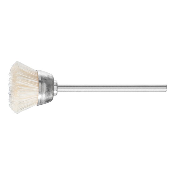 PFERD miniature cup brush TBU 18 mm shaft 2.34 mm white pig bristle - Cup brush