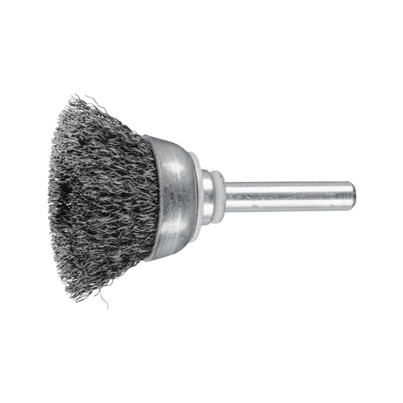 PFERD cup brush unknotted TBU diameter 30 mm shaft 6 mm steel wire 0.20 mm - Cup brush