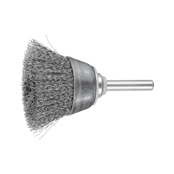 PFERD cup brush unknotted TBU diameter 40 mm shaft 6 mm steel wire 0.20 mm - Cup brush