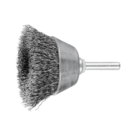 PFERD cup brush unknotted TBU diameter 50 mm shaft 6 mm steel wire 0.30 mm - Cup brush