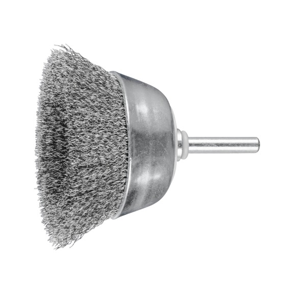 PFERD cup brush unknotted TBU diameter 70 mm shaft 6 mm steel wire 0.20 mm - Cup brush