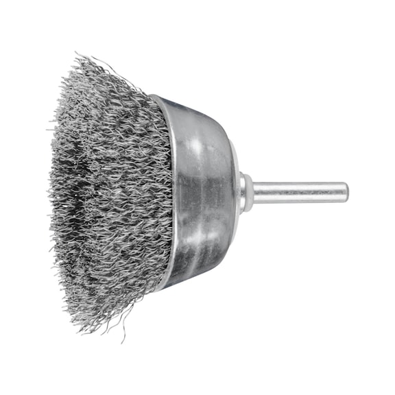 PFERD cup brush unknotted TBU diameter 70 mm shaft 6 mm steel wire 0.30 mm - Cup brush