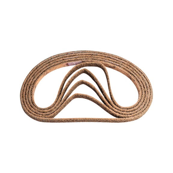 PFERD non-woven abrasive belt VB 12x610mm A100 G for fine sanding and finishing - Sanding belt for belt sander