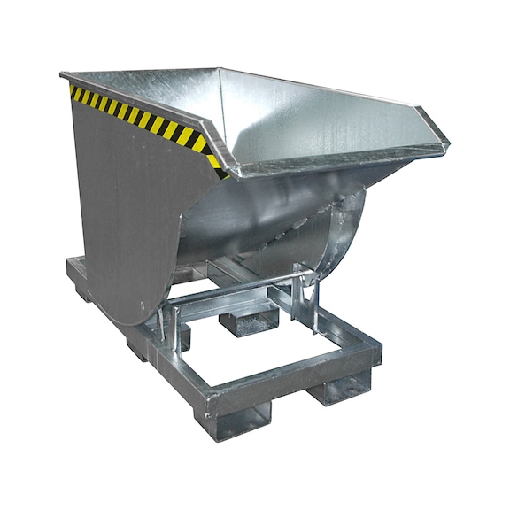 Conteneur basculable capacité 0,50&nbsp;m³ LxlxH 1&nbsp;550x820x1&nbsp;045&nbsp;mm, zingué - Bac à bec avec mécanisme de déplacement – pour les marchandises en vrac lourdes