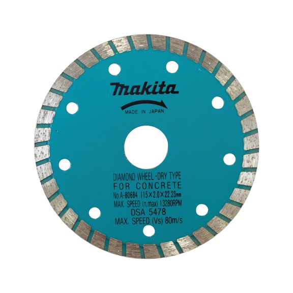 MAKITA diamond cutting disc diameter 115 mm thickness 2.0 mm dry A-80684 - Other cutting discs