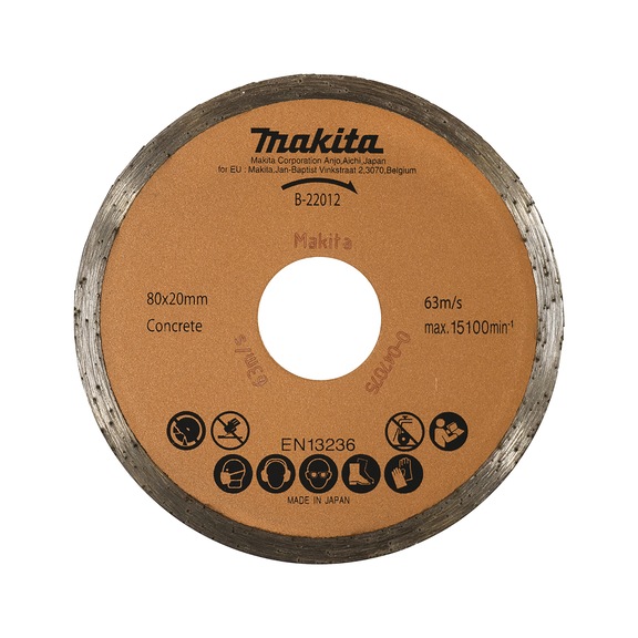 MAKITA diamond cutting disc diameter 80 mm thickness 1.6 mm dry concrete B-22012 - Other cutting discs