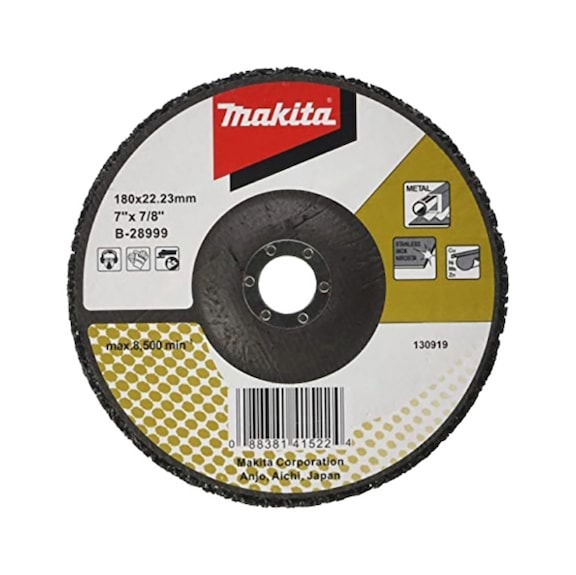 MAKITA cleaning disc black diameter 180 mm glass fibre reinforced B-28999 - Roughing discs for metal
