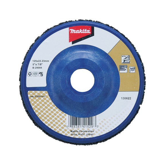 MAKITA Reinigungsscheibe schwarz Durchmesser 125 mm Nylonverstärkt B-29066 - Schruppscheiben für Metall