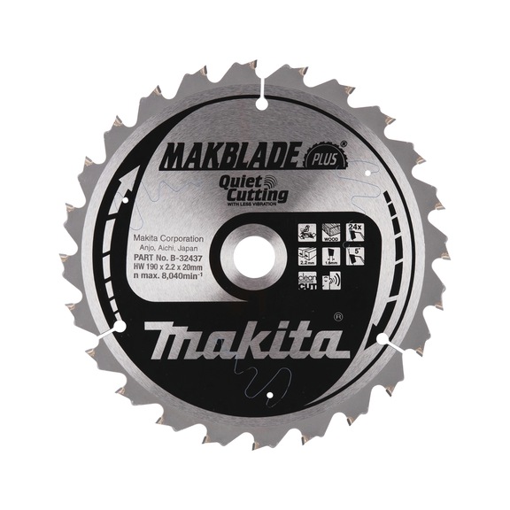 MAKITA saw blade MAKBLADE+ 190x20 mm 24 teeth B-32437 - MAKBLADE/MAKBLADE+ saw blades