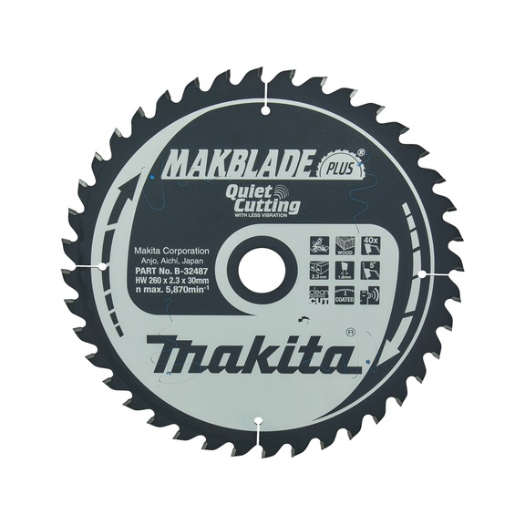 MAKITA saw blade MAKBLADE 260x30 mm 40 teeth B-32487 - MAKBLADE/MAKBLADE+ saw blades