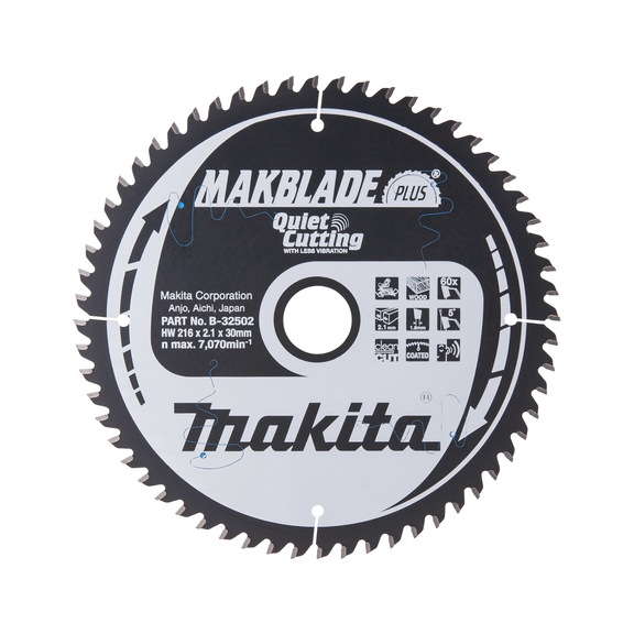 MAKITA saw blade MAKBLADE+ 216x30 mm 60 teeth B-32502 - MAKBLADE/MAKBLADE+ saw blades