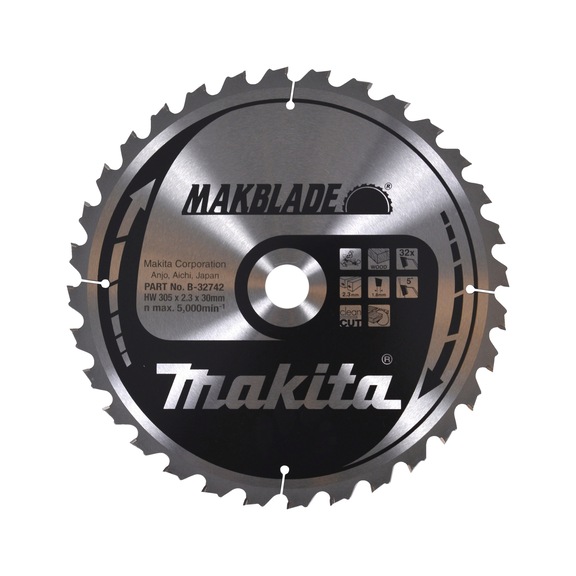 MAKITA Sägeblatt MAKBLADE 305 mm Bohrung 30mm Zähnezahl 32 B-32742 - Sägeblätter für Holz