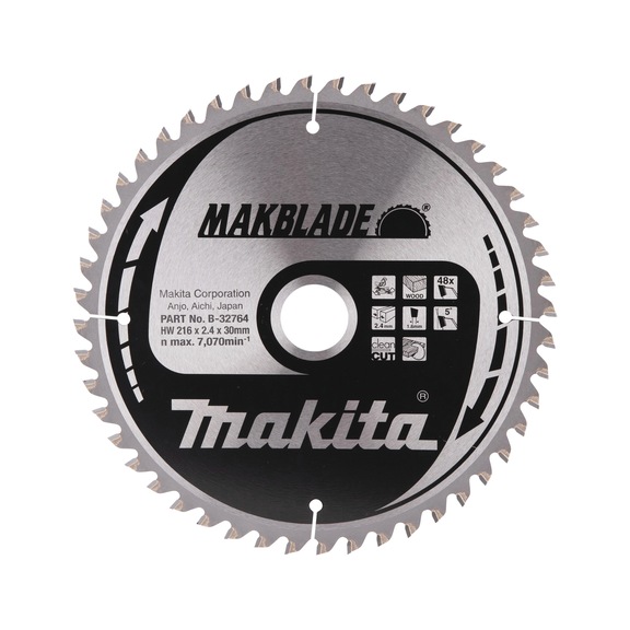 MAKITA saw blade MAKBLADE 216 mm bore 30 mm number of teeth 48 B-32764 - Saw blades for wood
