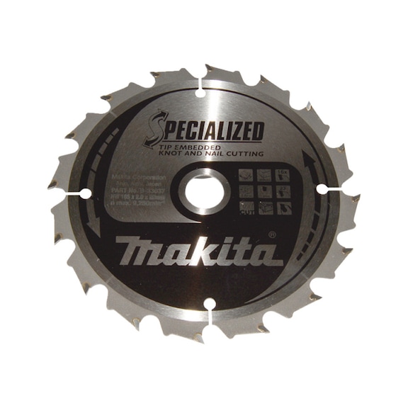 MAKITA saw blade SPECIALIZED 165x20 mm 16 teeth B-33037 - SPECIALIZED saw blades