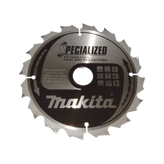 MAKITA saw blade SPECIALIZED 190x30 mm 16 teeth B-33059 - SPECIALIZED saw blades