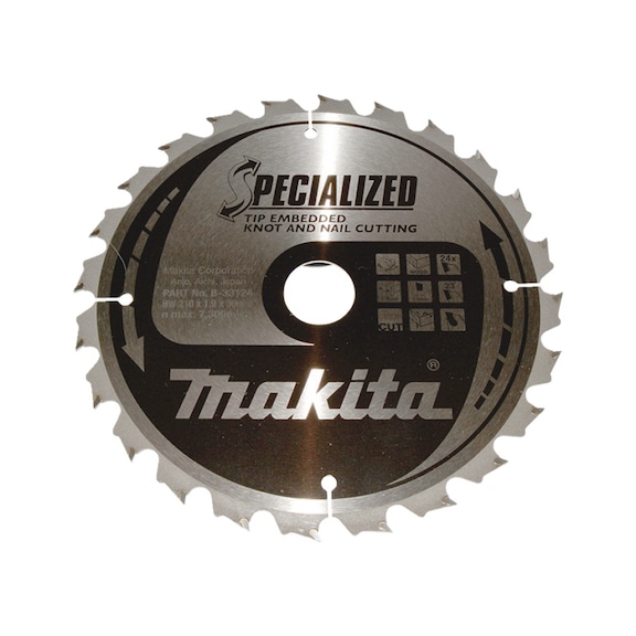 MAKITA saw blade SPECIALIZED 210x30 mm 24 teeth B-33124 - SPECIALIZED saw blades