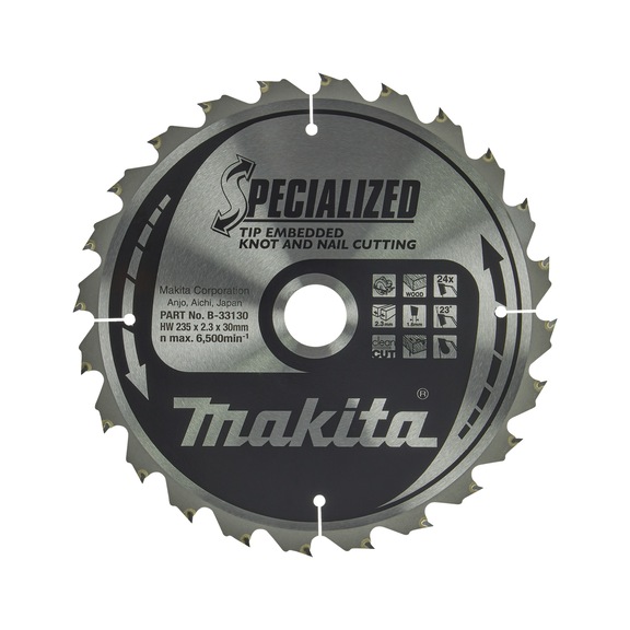 MAKITA saw blade SPECIALIZED 235x30 mm 24 teeth B-33130 - SPECIALIZED saw blades