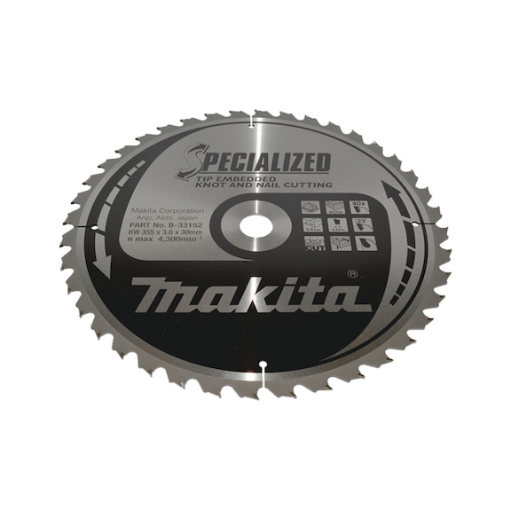 MAKITA saw blade SPECIALIZED 355x30 mm 40 teeth B-33152 - SPECIALIZED saw blades