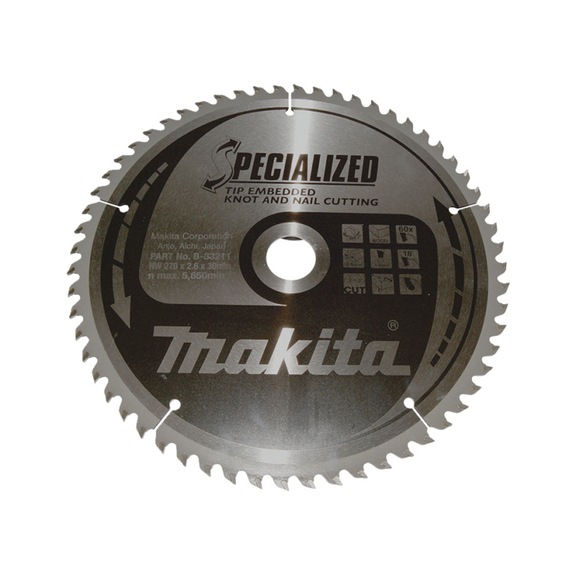 MAKITA saw blade SPECIALIZED 270x30 mm 60 teeth B-33211 - SPECIALIZED saw blades