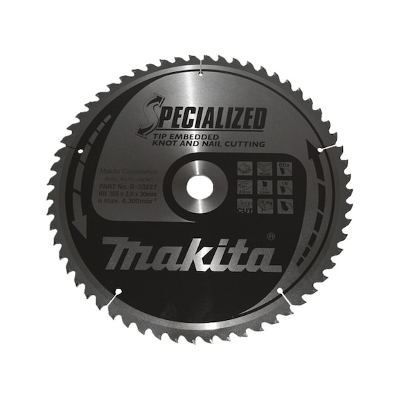 MAKITA saw blade SPECIALIZED 355 mm bore 30 mm number of teeth 60 B-33227 - Saw blades for wood